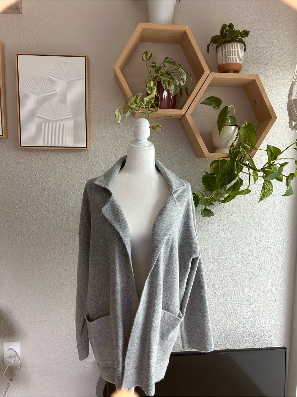 Thread & Supply Open-Front Cardigan Sweater - Gray